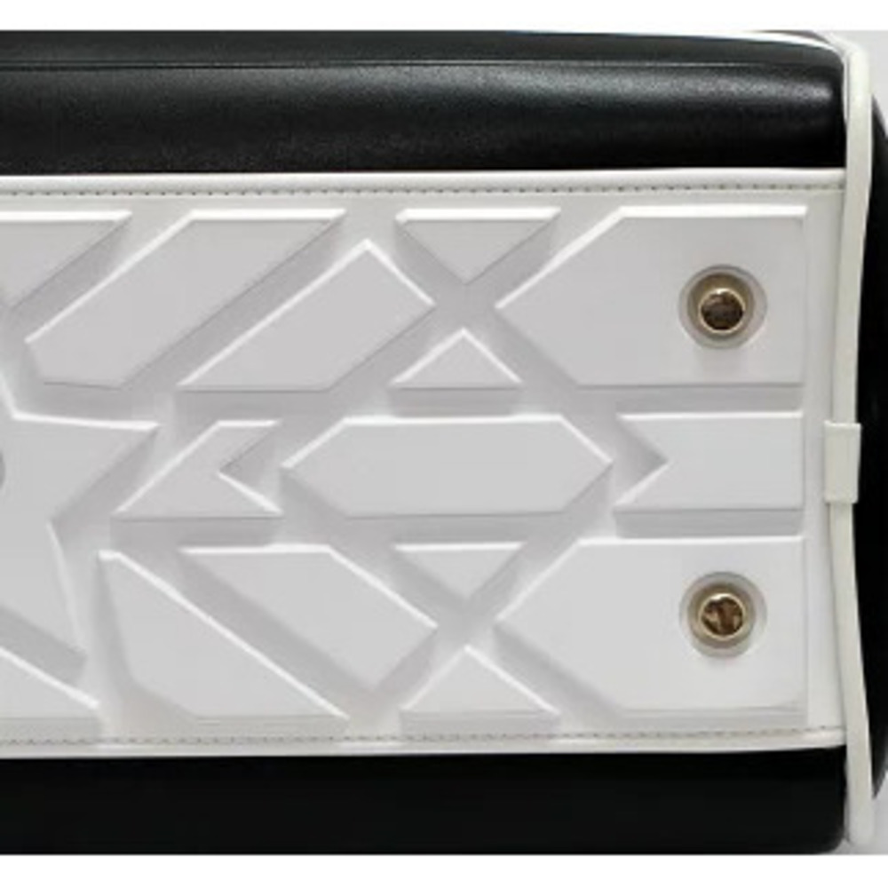 Dior Vibe Bowling Bag Cannage Leather White Black - Picture 3 of 6